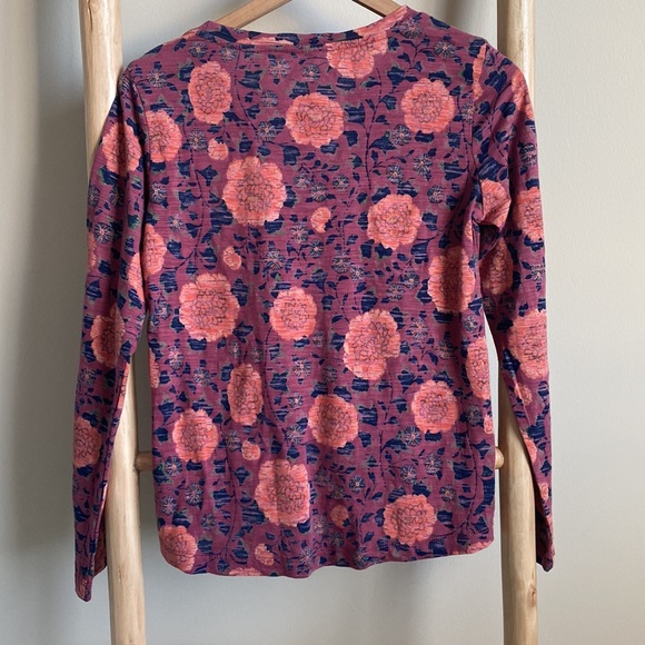 New Anthropologie Saturday Sunday Purple Floral Long Sleeve Tee XS - Picture 3 of 5